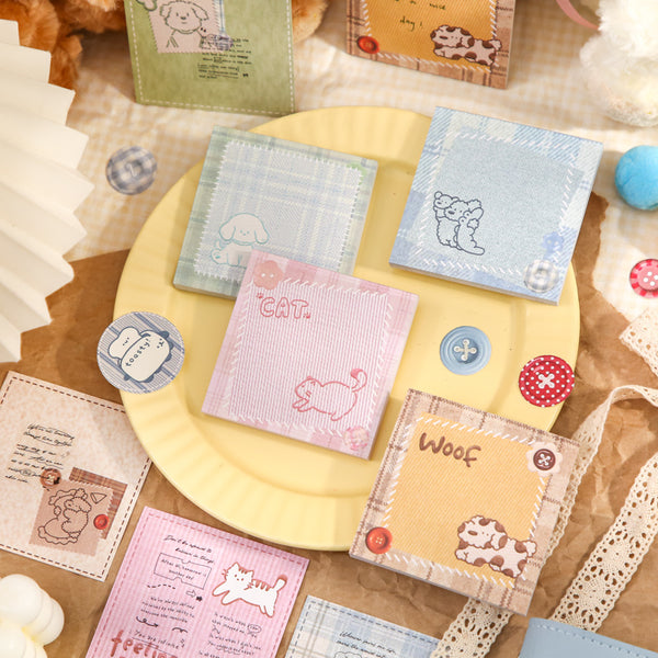 60PCS Warm Fabric Series note paper