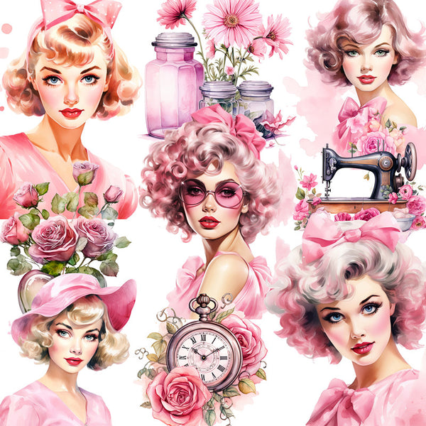 20PCS Pink lady Sticker