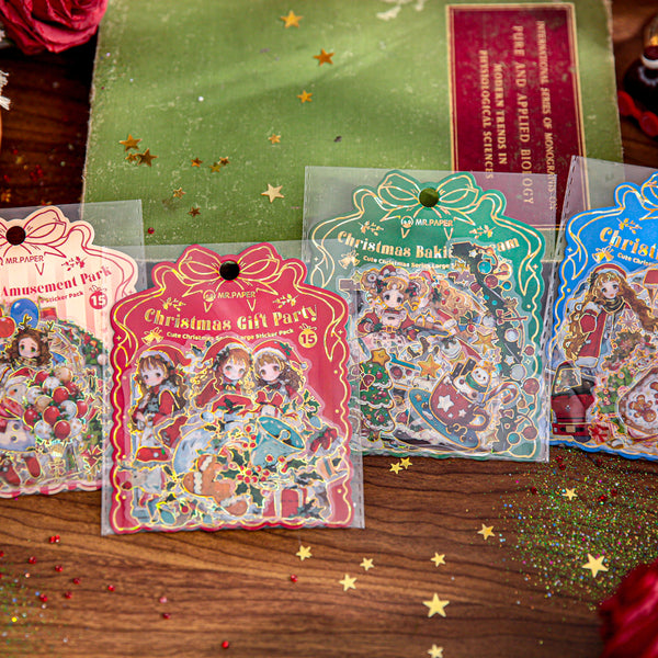 15PCS Cute Christmas Series sticker