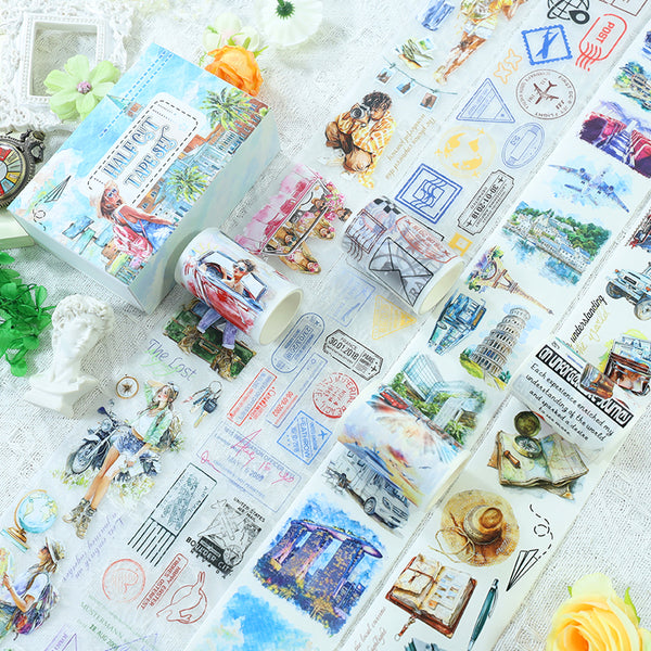 Travel Diary Die Cutting Washi/Fog PET Tape Set