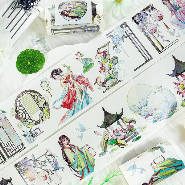 Flower window shadow Washi/Shell Light PET Tape