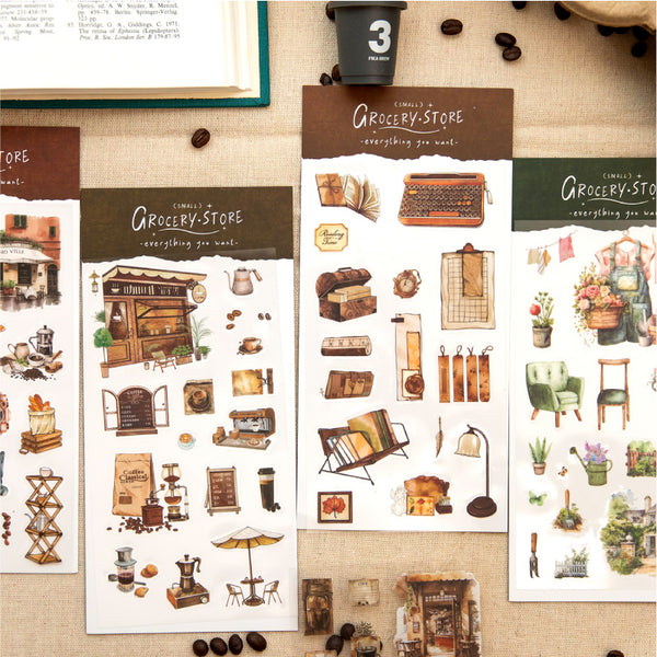 6PCS Small grocery store series sticker