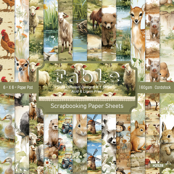 24PCS Fable background paper