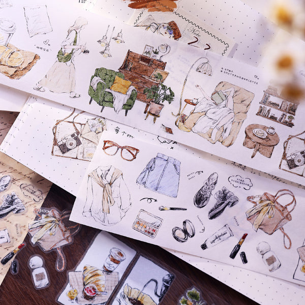 Whole Roll 5.5cm*6m Daily life Die Cutting Washi/PET/Fog PET Tape