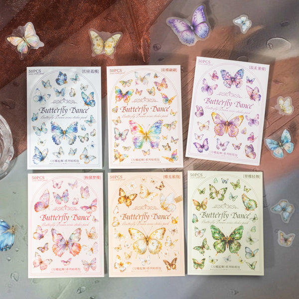 50PCS Butterfly dance series sticker