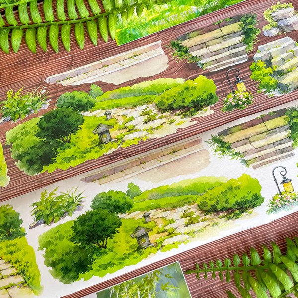 7cm*200cm Stone steps flower Washi/PET Tape