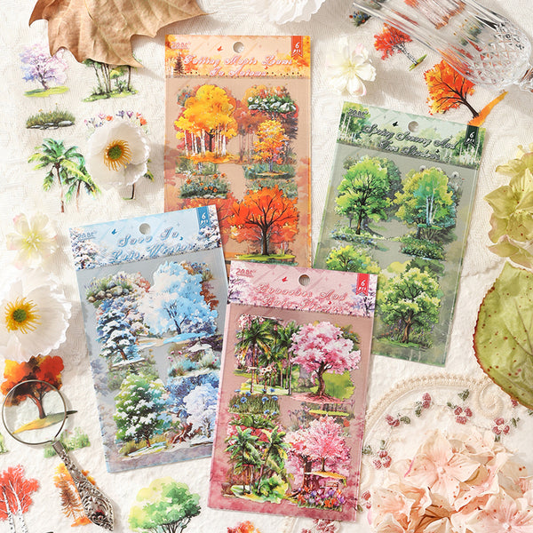 6PCS Four Seasons Mountain Stream Series sticker