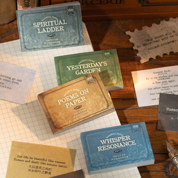 50PCS Old Times of Literature series material paper