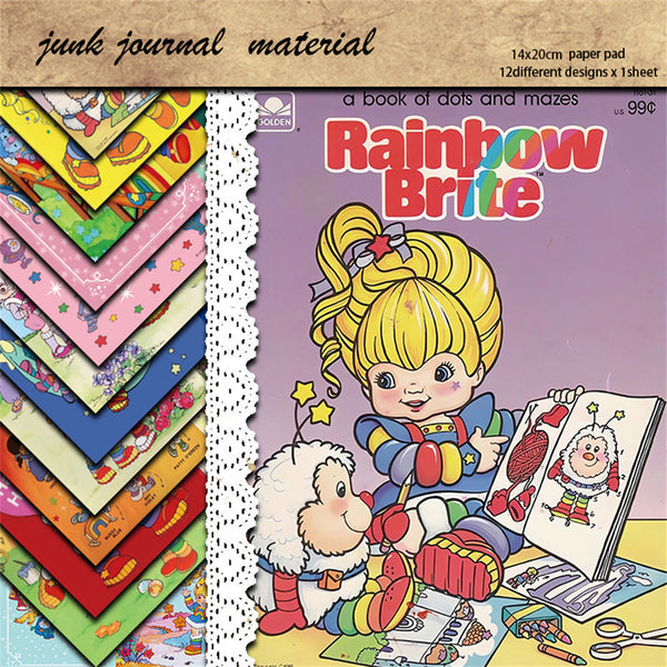 12PCS Rainbow Fairy Picture Magazine material paper