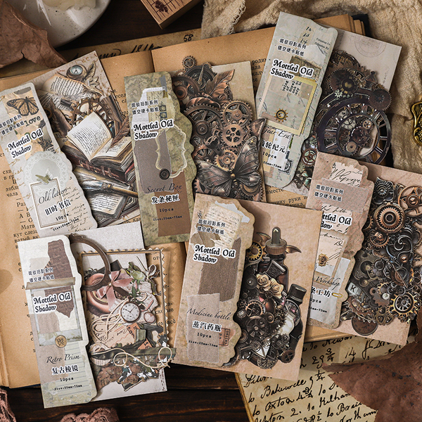 10PCS Mottled Old Shadows Series sticker