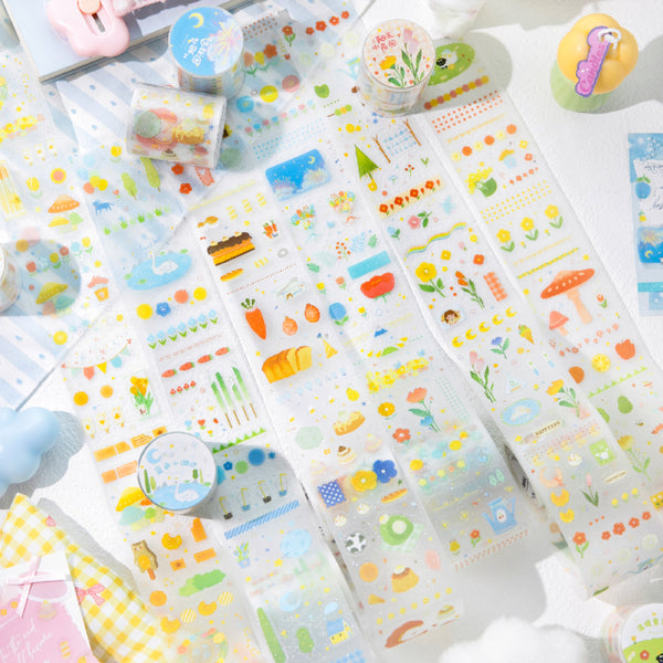 Warm Sun Stroll Series Die Cutting Flash PET Tape