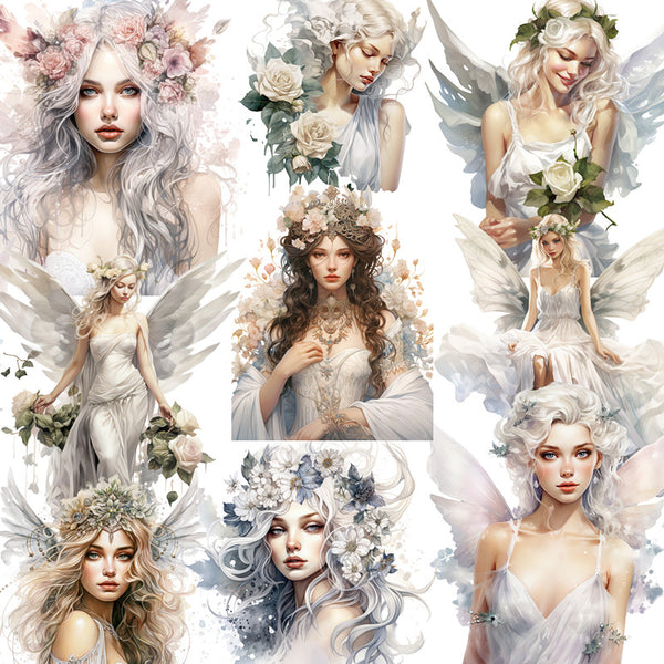 12PCS White fairy girl sticker