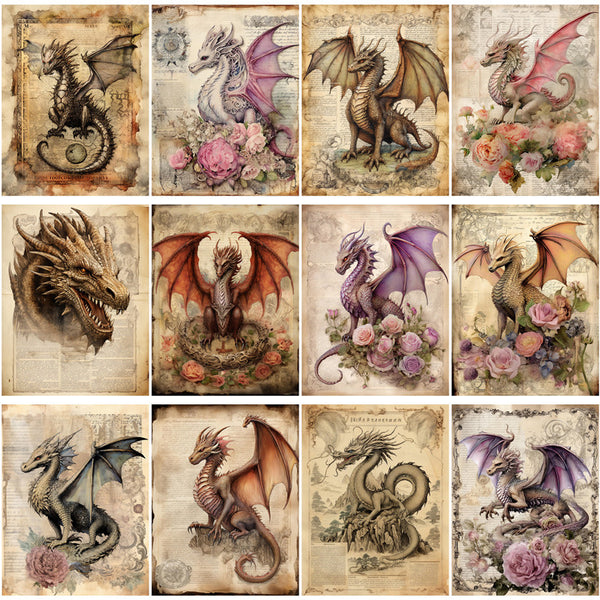 16PCS Medieval dragon sticker