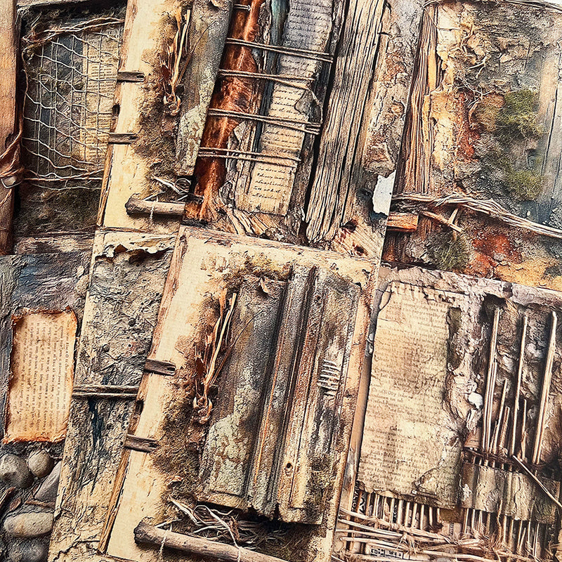 16PCS Vintage wood grain paper background paper LBLYXIR