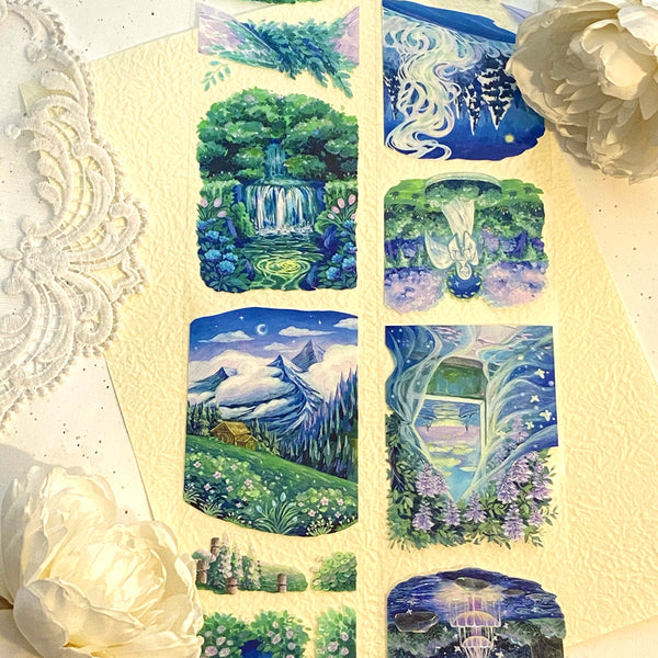 Whole Roll 7.5cm*5m Fog Forest Revelation Shell Light PET Tape