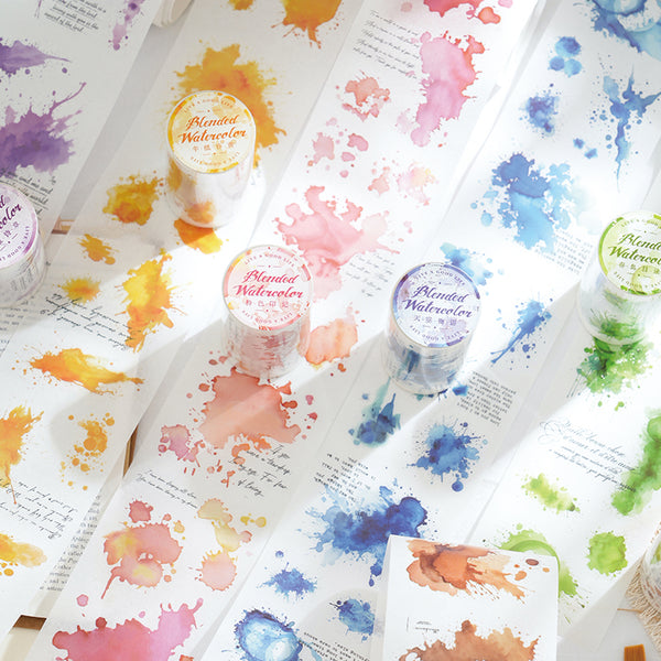 Dizzy watercolor series Die Cutting Washi Tape