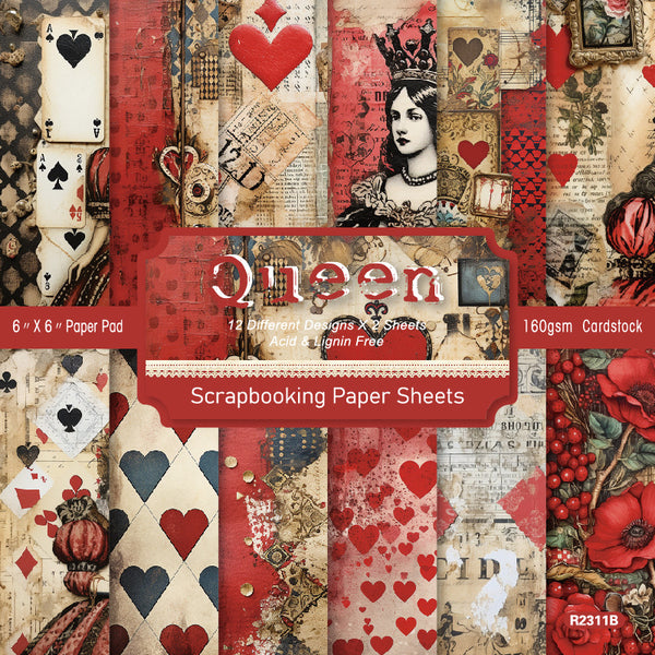 24PCS Queen background paper