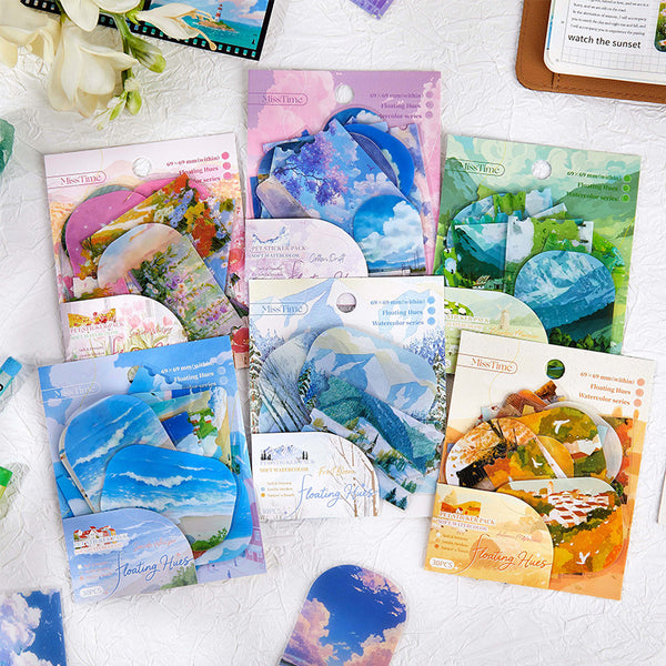 30PCS Floating Color Illusion Series sticker