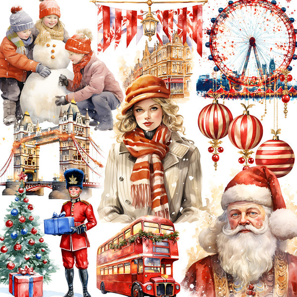 20PCS London Christmas Sticker