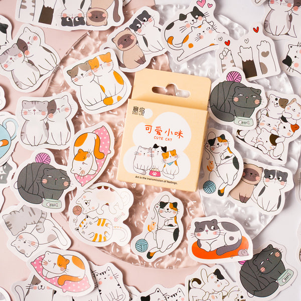 46PCS The Cute little cat series sticker