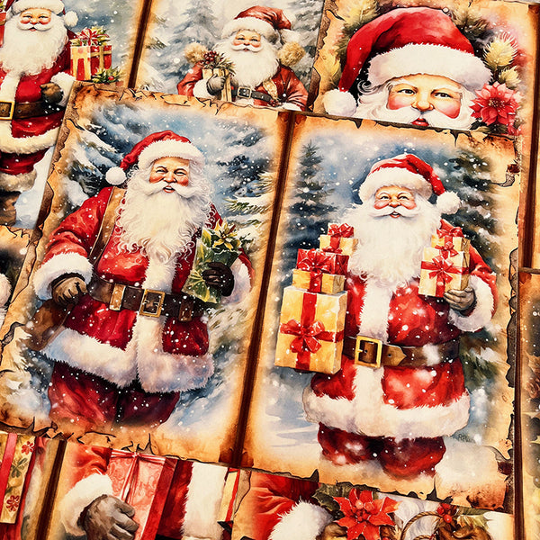 10PCS Santa Claus Snowman background paper