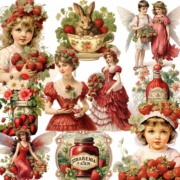 20PCS Vintage strawberry sticker