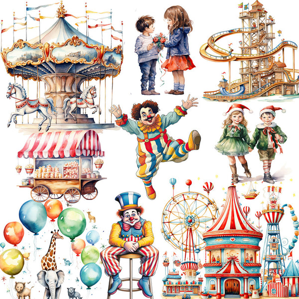 9PCS Amusement park sticker