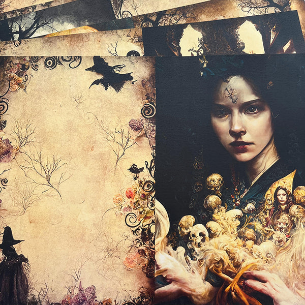 10PCS Vintage witch background paper