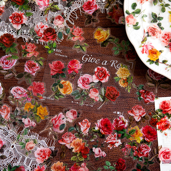 100PCS Gift rose series sticker