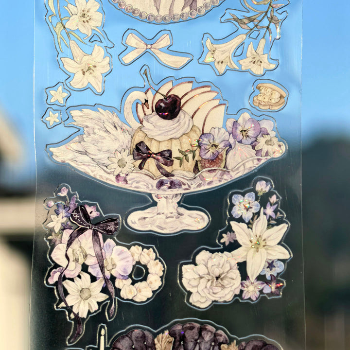 Whole Roll 6.5cm*5m Enchanting Tea Mist Die Cutting Shell Light PET T ...