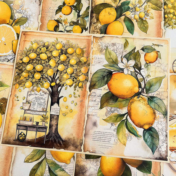 10PCS Garden lemon tree background paper