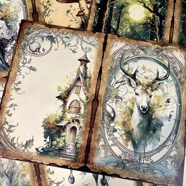 10PCS Magic Forest background paper