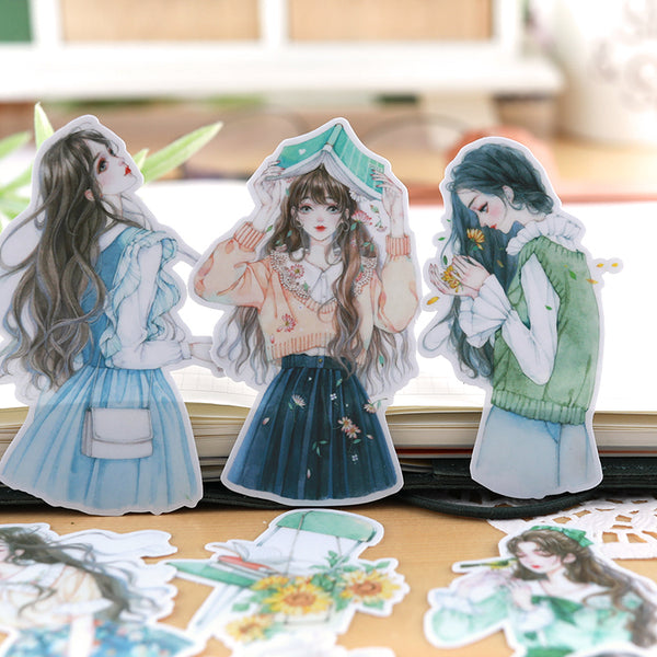 15PCS Literary girl series sticker