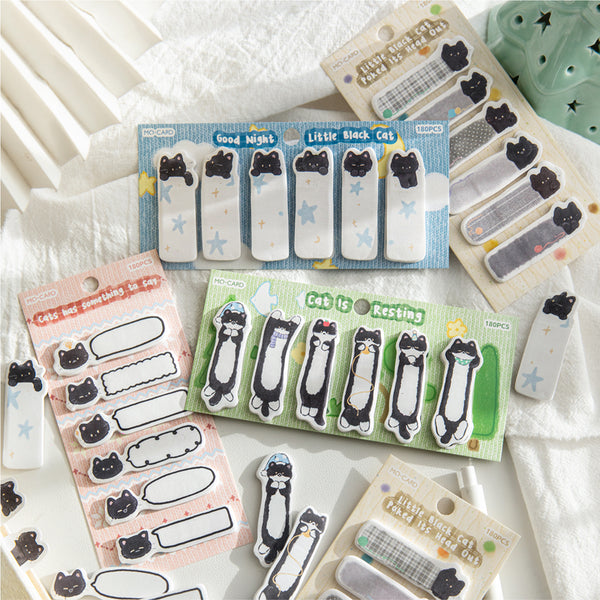 180PCS Little Black series note paper