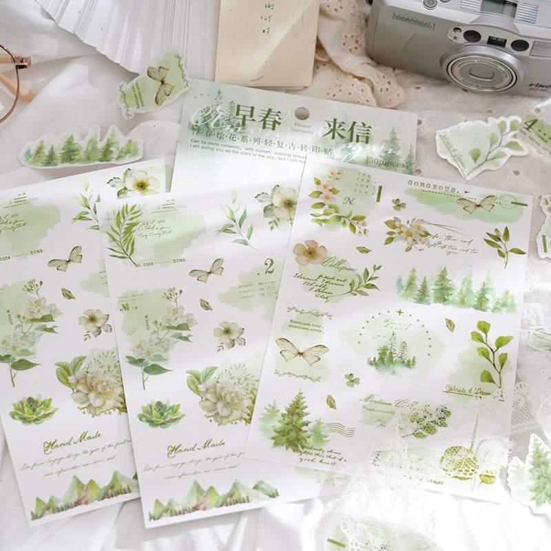2PCS Floating spring painted flower series transfer sticker – LBLYXIR