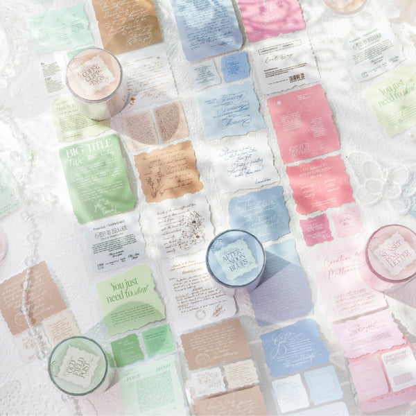 Retro newspaper Series Die Cutting Flash Synthetic Paper Tape