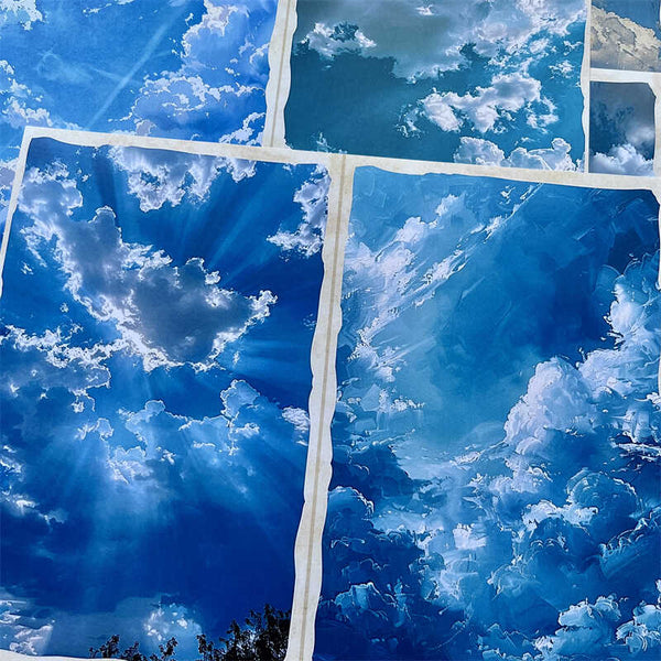 8PCS Blue sky cloud background paper