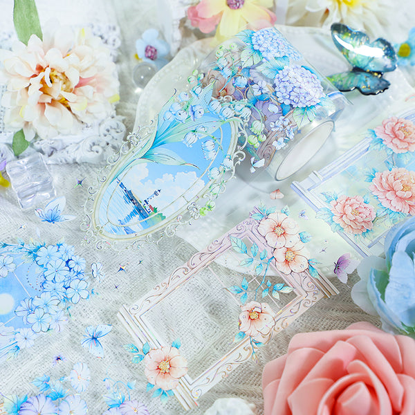 Window shadows flower traces Shell Silver PET Tape