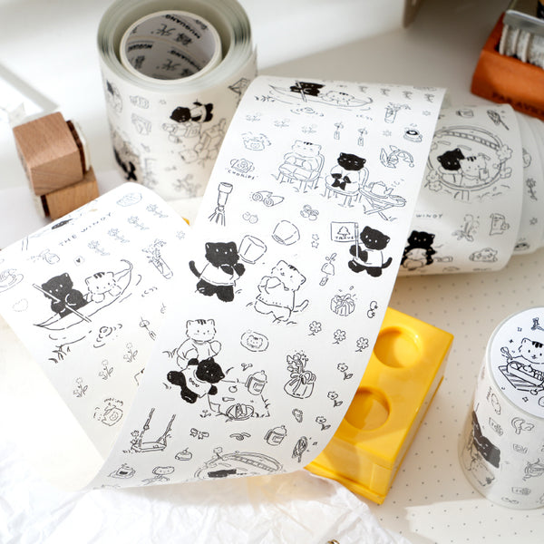 Delicious life series Die Cutting White Kraft Paper Tape