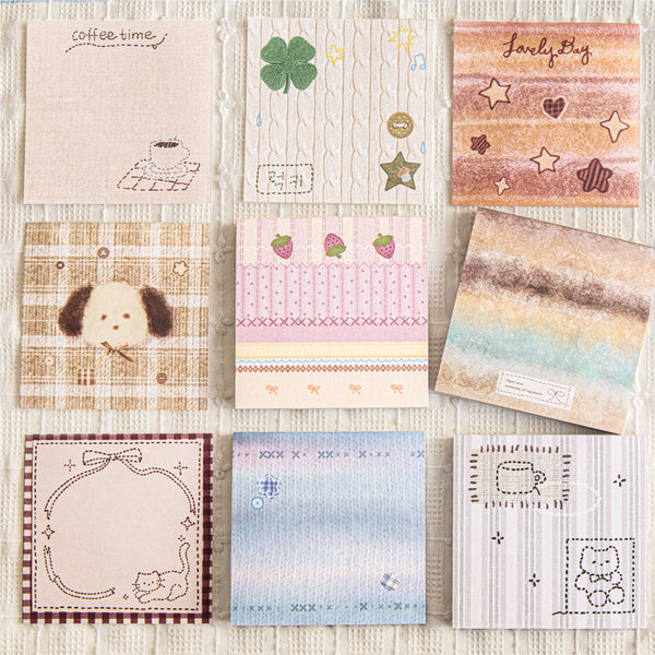 90PCS Fabric Handicraft Workshop Series note paper