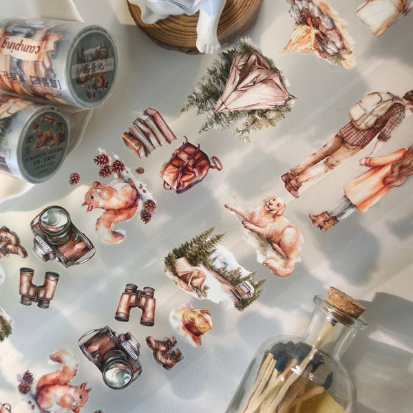 Whole Roll 6cm*3m Camping record Die Cutting PET Tape