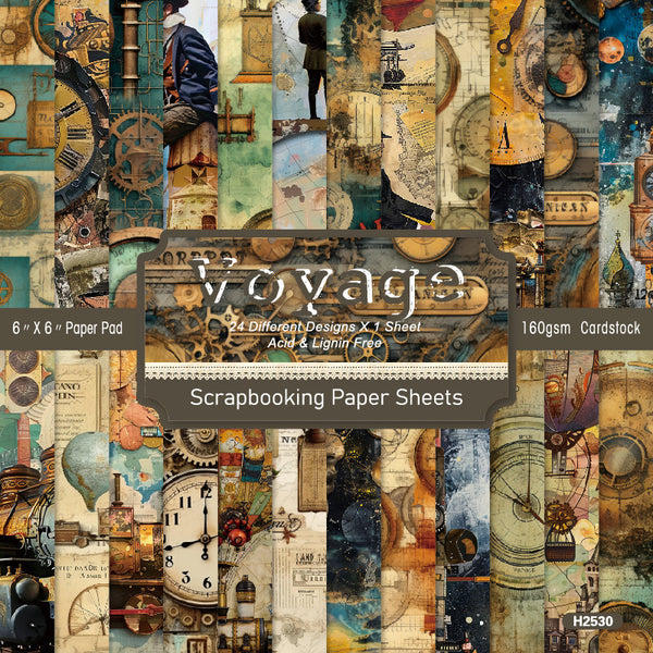 24PCS Voyage background paper