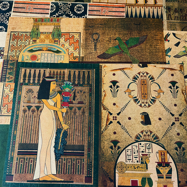 12PCS Retro mysterious Egyptian pharaohs background paper