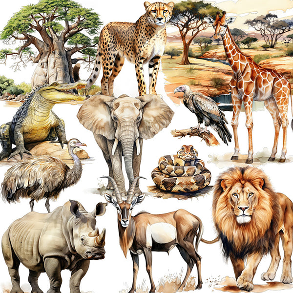 20PCS African wildlife sticker