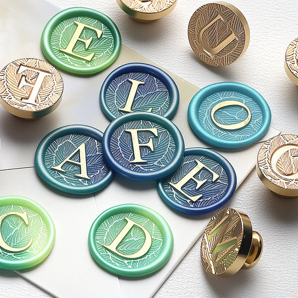 Leaf patterned bottom letter series Wax Seal Stamp