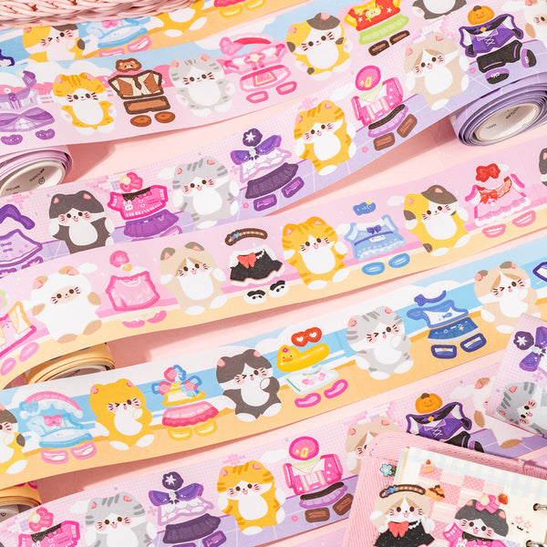 The Cat Costume Show Series Die Cutting Coated Paper Tape