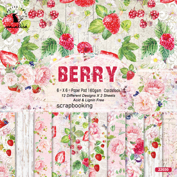 24PCS Berry background paper