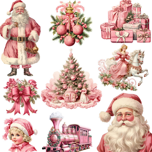 20PCS Pink Christmas sticker