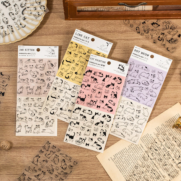 2PCS The Line Cat series sticker