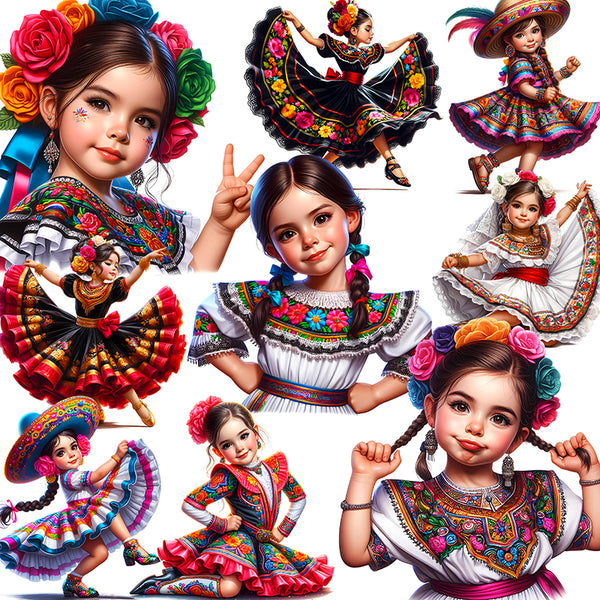 20PCS Cute Mexican girl sticker